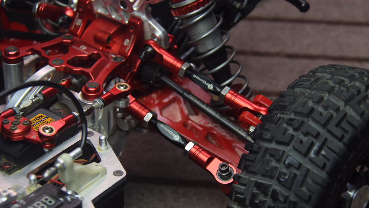 losi dbxl steering turnbuckle, front & rear upper arm (4)